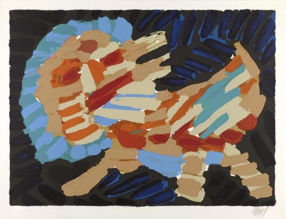 Litografía Appel - Smiling Cat