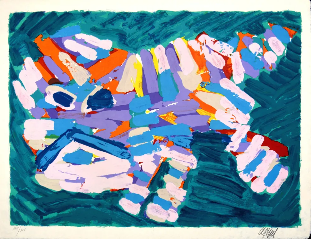 Litografía Appel - Stalking Cat, 1978 - Hand-signed!