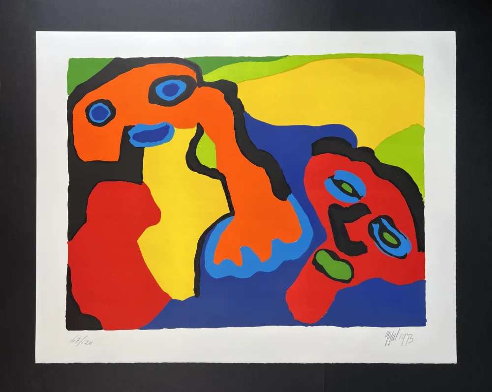 Litografía Appel - Tête dansante 