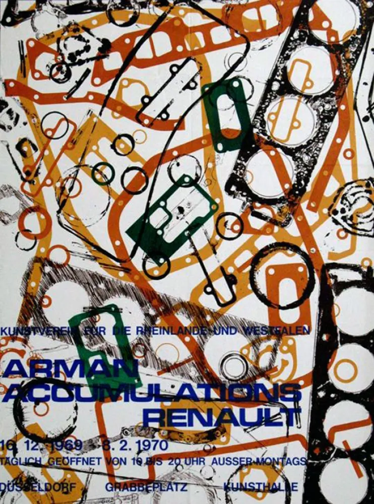 Litografía Arman - '' Accumulations Renault ''  -  Dusseldorf