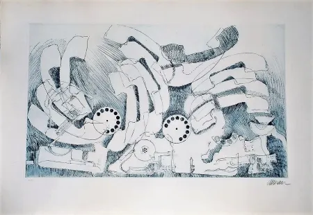 Litografía Arman - Les téléphones