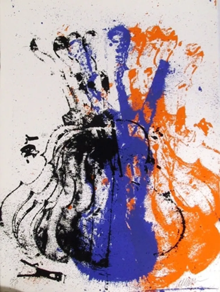 Serigrafía Arman - Squeezed Blue Fiddle