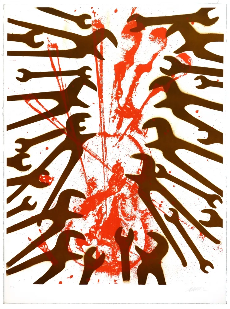 Litografía Arman - Violon et clefs