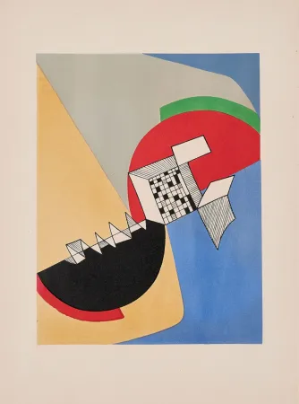 Litografía Arp - Hans Arp, Sonia Delaunay, Alberto Magnelli and Sophie Taeuber-Arp : Aux Nourritures Terrestres, 1950 (Complete Portfolio)