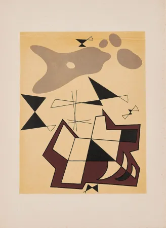 Litografía Arp - Jean Arp - Alberto Magnelli & Sophie Taeuber-Arp, Aux Nourritures Terrestres, 1950 