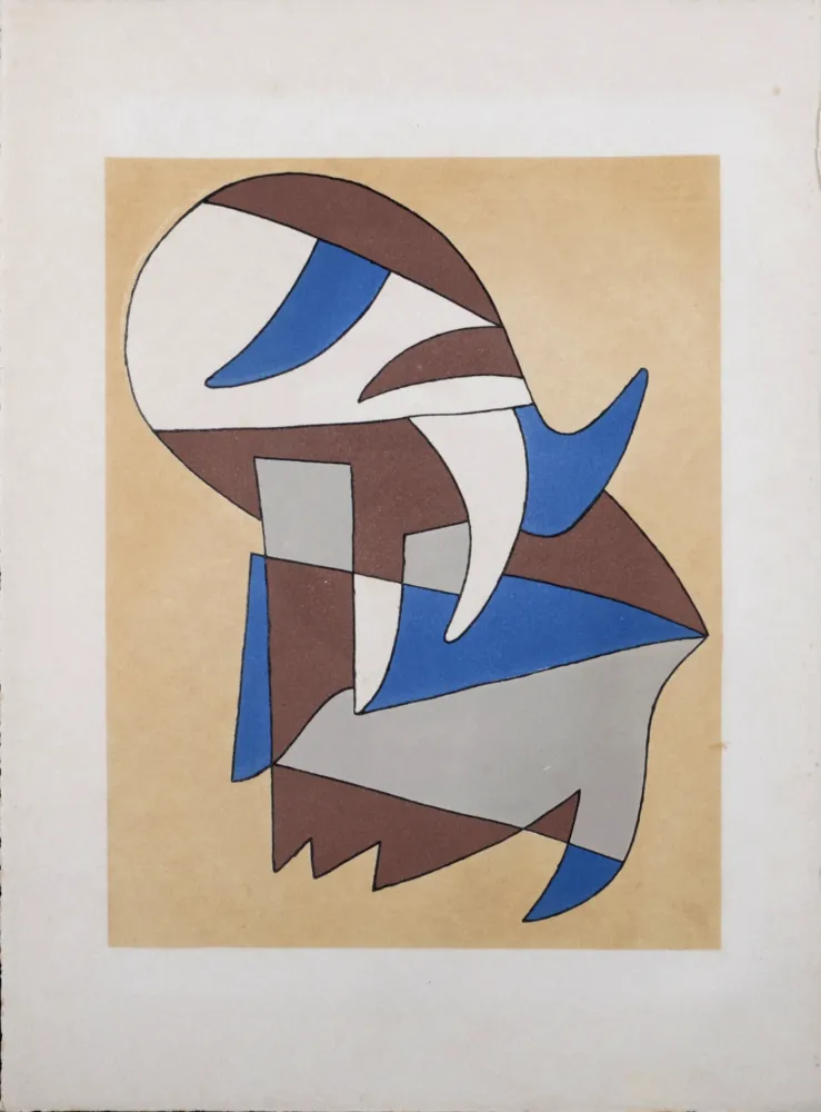 Litografía Arp - Jean Arp & Alberto Magnelli  - Untitled Collaboration, Aux Nourritures Terrestres, 1950 