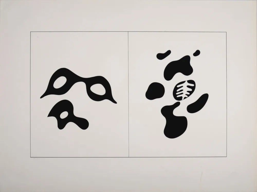 Serigrafía Arp - Lunettes et lorgnon - le squelette et son entourage, 1928-1959