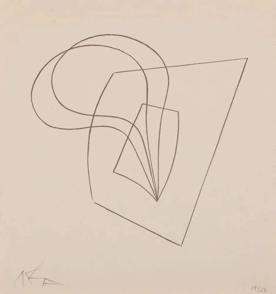 Litografía Arp - Pflanzlich-architektonische