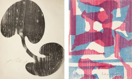 Grabado En Madera Arp - Siamesisches Blatt : ONZE PEINTRES VUS PAR ARP. 1949. Deluxe.