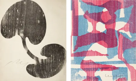 Grabado En Madera Arp - Siamesisches Blatt : ONZE PEINTRES VUS PAR ARP. 1949. Deluxe. 