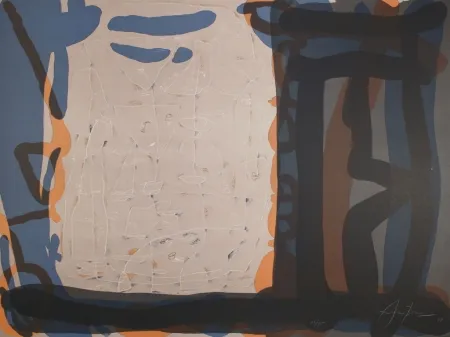 Litografía Arranz-Bravo - Casa con anaranjada