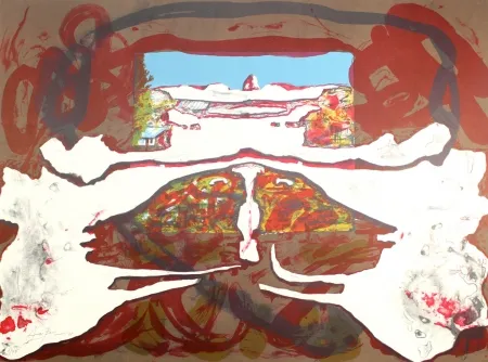 Litografía Arranz-Bravo - Casa con Cielo Azul