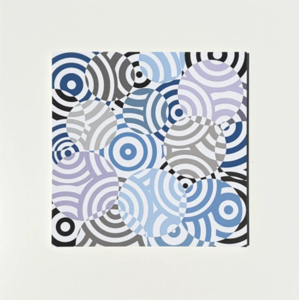 Múltiple Asis - Interferences cercles de couleurs Gris Bleu