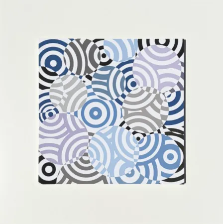 Múltiple Asis - Interferences cercles de couleurs Gris Bleu