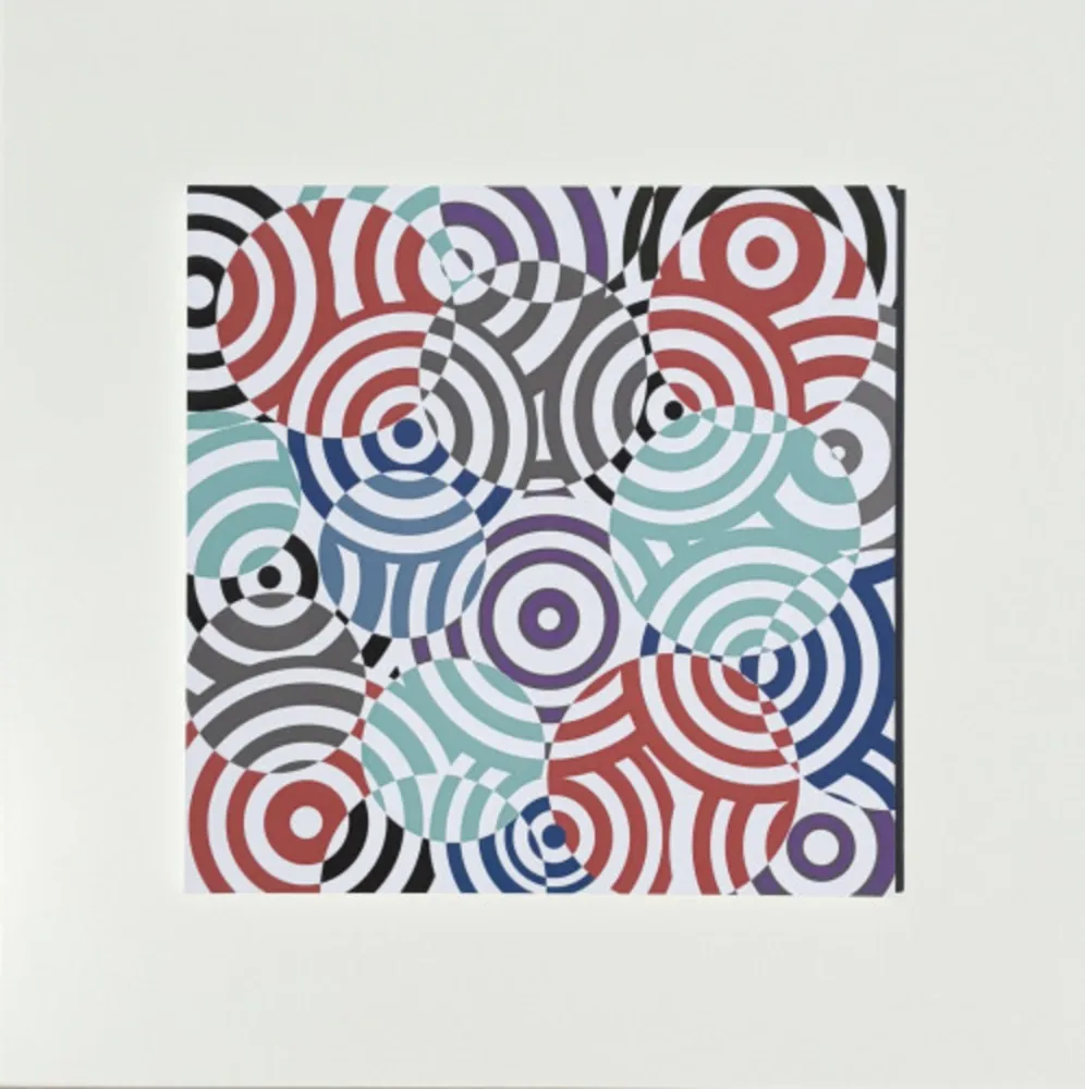 Múltiple Asis - Interferences cercles de couleurs Gris Rouge
