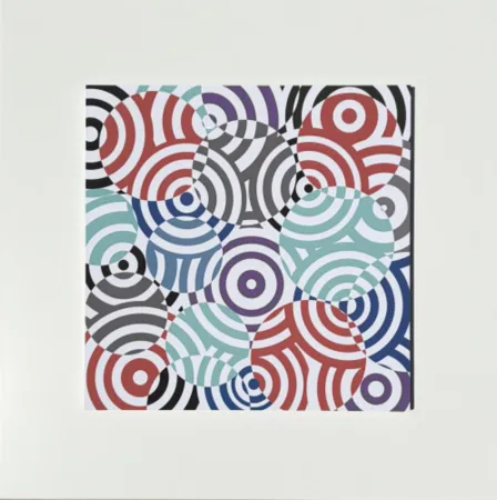 Múltiple Asis - Interferences cercles de couleurs Gris Rouge
