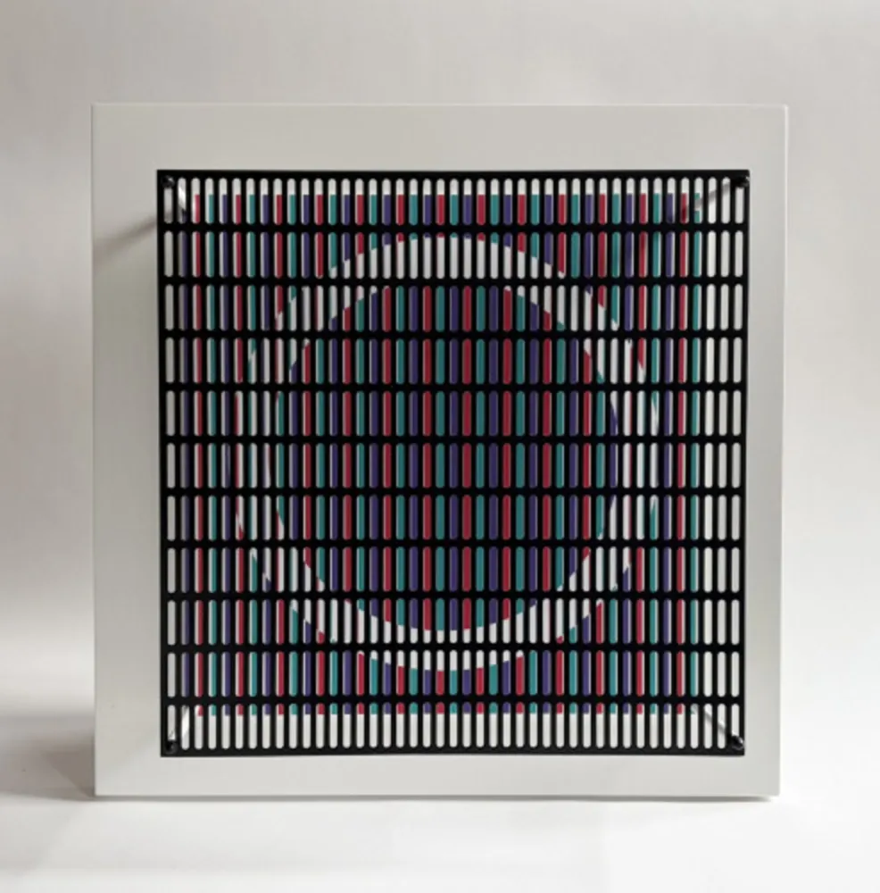 Múltiple Asis - Vibration cercles mauve, rouge et turquoise