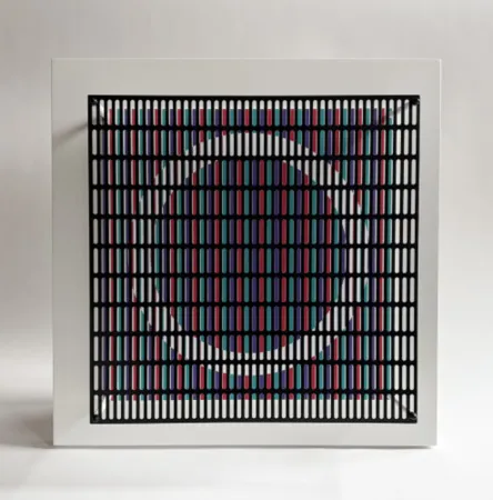 Múltiple Asis - Vibration cercles mauve, rouge et turquoise