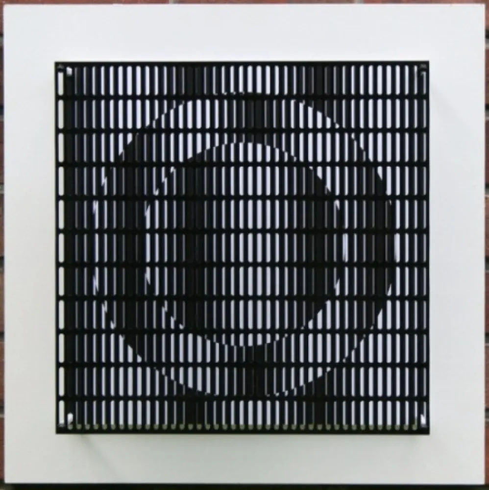 Grabado En Madera Asis - Vibration cercles noir et blanc