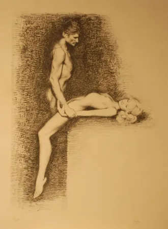 Litografía Aslan - Couple, ca.