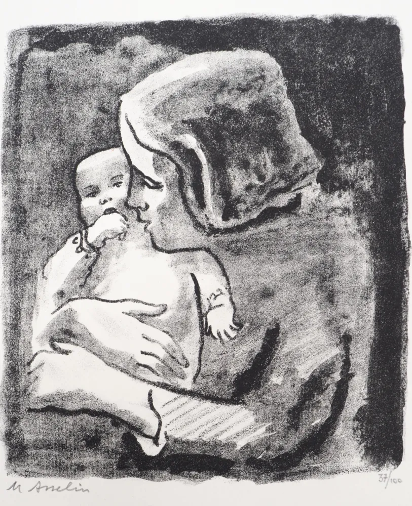Litografía Asselin - Maternité