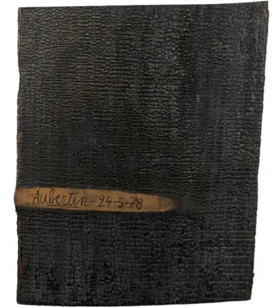 Grabado En Madera Aubertin - Tableau Brûlé Noir