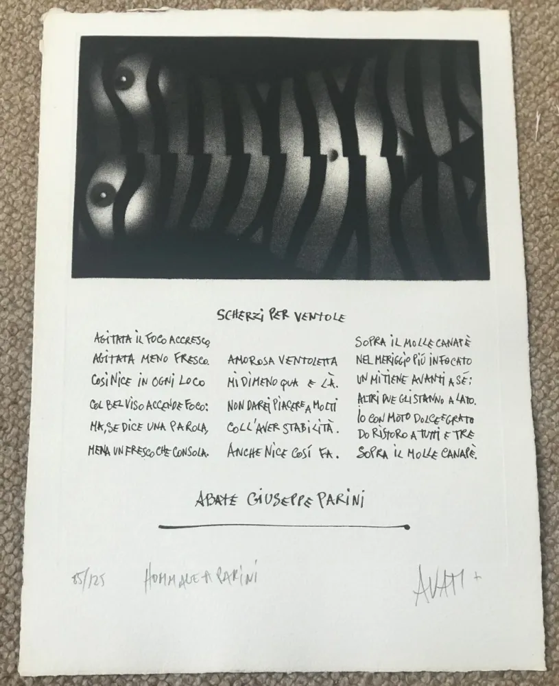 Grabado Avati - Hommage a Parini