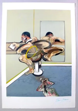 Litografía Bacon - Figure Writing Reflected In A Mirror