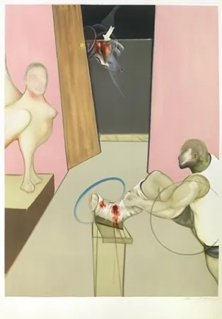 Litografía Bacon - Oedipus and the Sphinx (after Ingres)