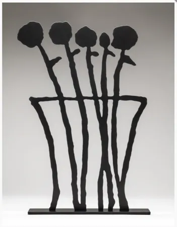 Sin Técnico Baechler - Black Flowers Sculpture