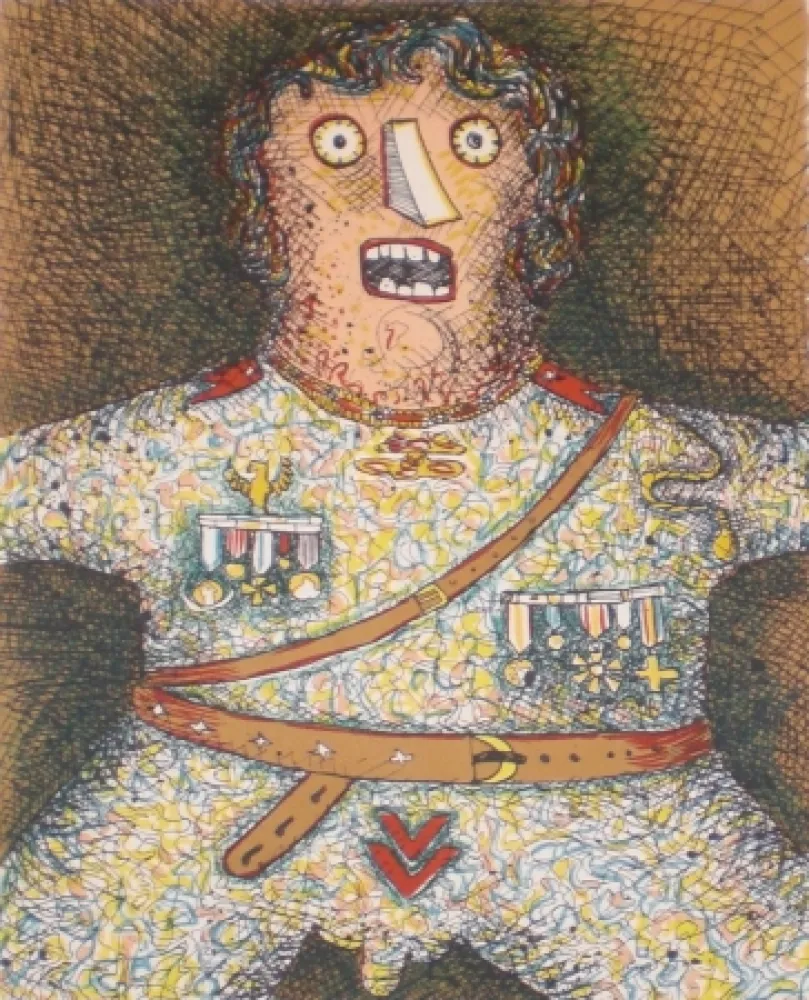 Litografía Baj - Du Soldat