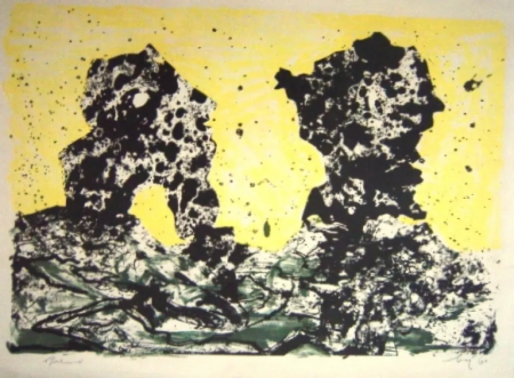 Litografía Baj -  Due Personnaggi