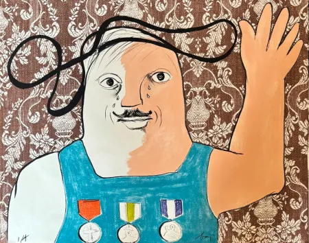 Litografía Baj - Enrico Baj (1924–2003) – Guillaume de Gouffier – Color lithograph on paper – 1965