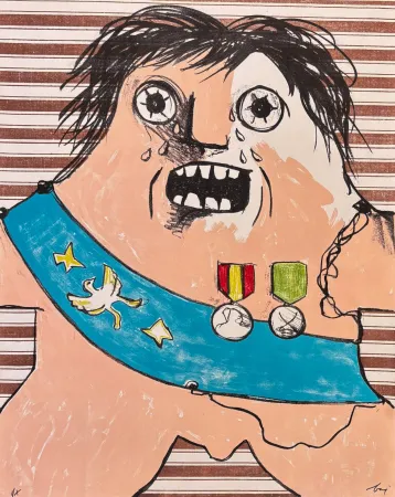 Litografía Baj - Enrico Baj (1924–2003) – Il Maresciallo di Sassonia – Color lithograph on paper – 1965