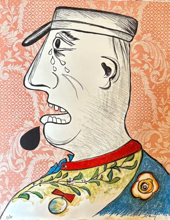 Litografía Baj - Enrico Baj (1924–2003) – Le grande Charles – Color lithograph on paper – 1965