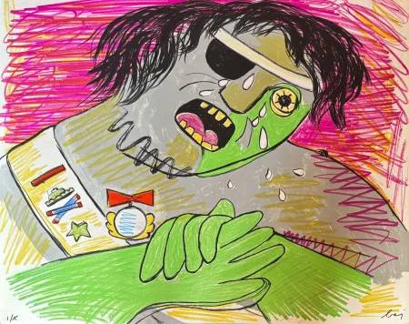 Litografía Baj - Enrico Baj (1924–2003) – Le Vicomte de Turenne – Color lithograph on paper – 1965