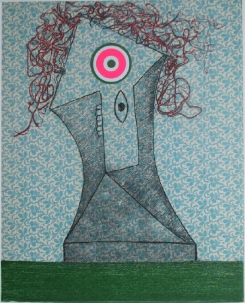 Grabado Baj - Femme dans un fauteuil