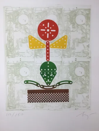 Aguafuerte Baj - Fiore meccanico