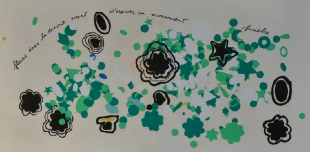 Litografía Baj - Fleurs dans la prairie