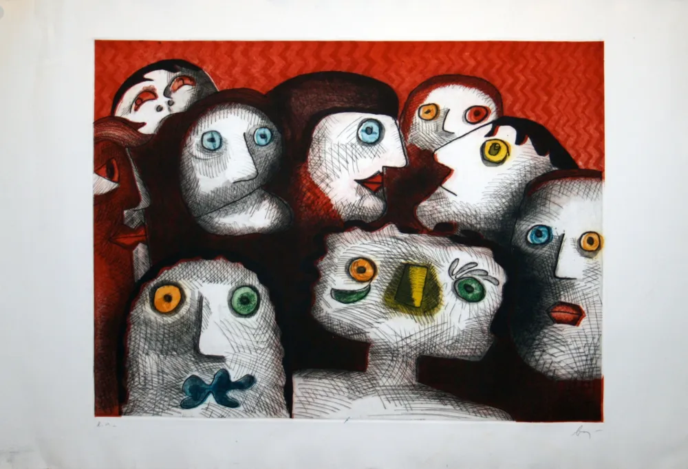 Aguatinta Baj - Folla