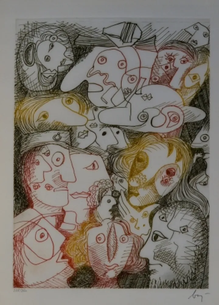 Aguafuerte Baj - Folla all'autodromo