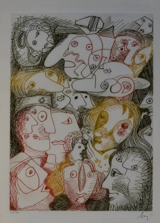 Aguafuerte Baj - Folla all'autodromo