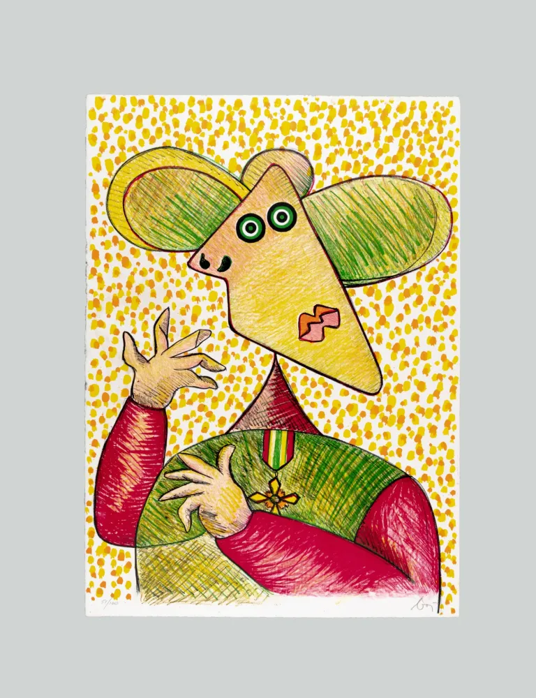 Litografía Baj - Greta Garbo