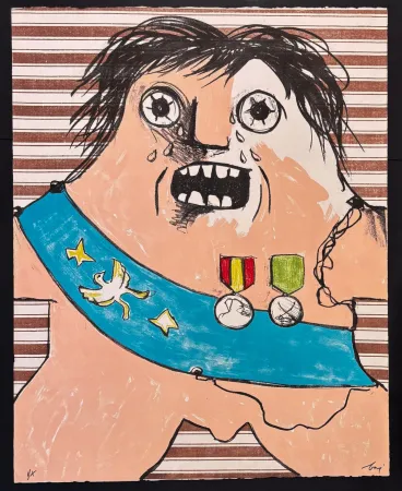 Litografía Baj - Il Maresciallo di Sassonia