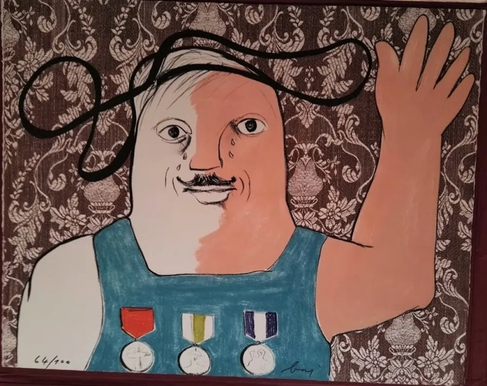 Litografía Baj - Larmes de Généraux