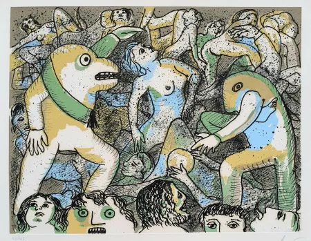 Aguatinta Baj - L'orgie des généraux