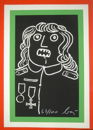 Múltiple Baj - Manifesto per la mostra Enrico Baj, Palazzo dei Diamanti, Ferrara