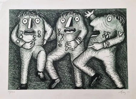 Aguafuerte Baj - Nixon parade III