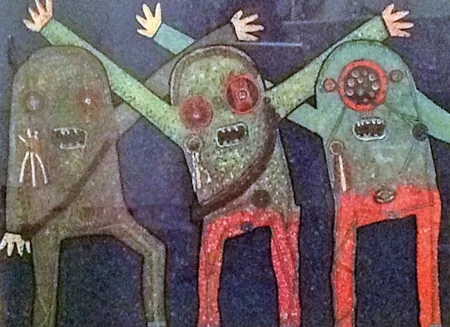 Litografía Baj - Riunione della CIA nel bosco