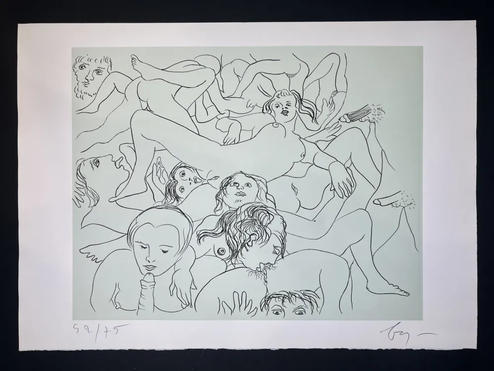 Grabado Baj - SADE IN ITALY – complete folder with 8 erotic etchings